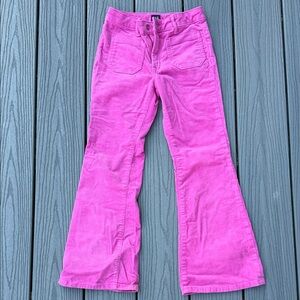 GAP Bright Pink Corduroy Flare Jeans